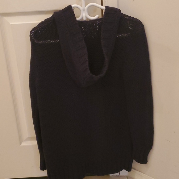 Micheal Kors Medium Navy Blue Hooded Cardigan - Picture 2 of 5